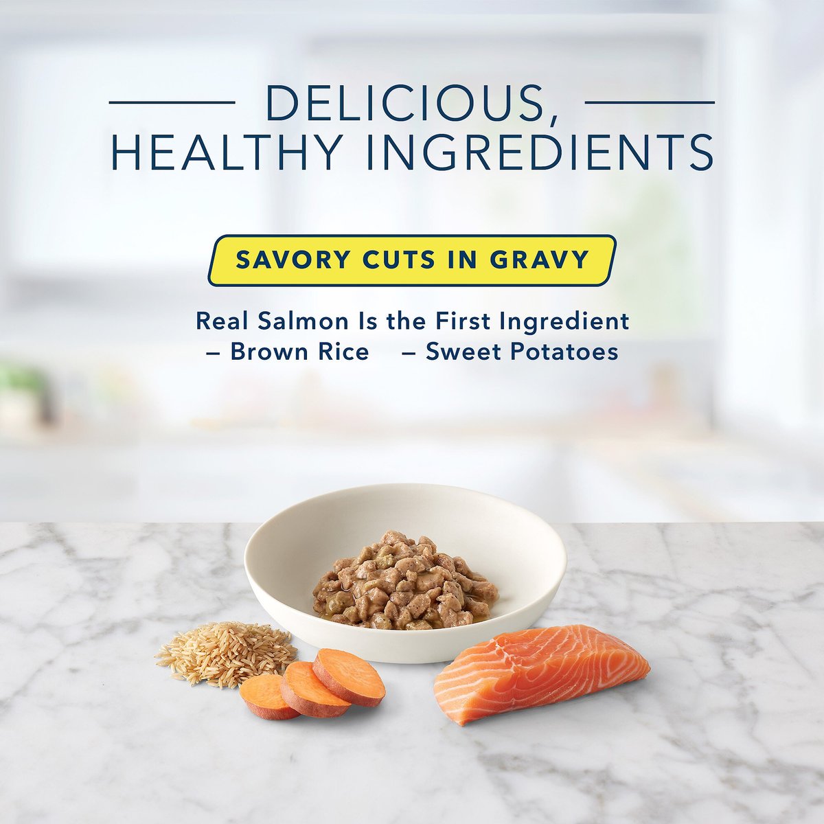 Blue Buffalo Tastefuls Savory Singles Salmon Entrée Cuts in Gravy Adult Cat Food， 2.6-oz cup， case of 24