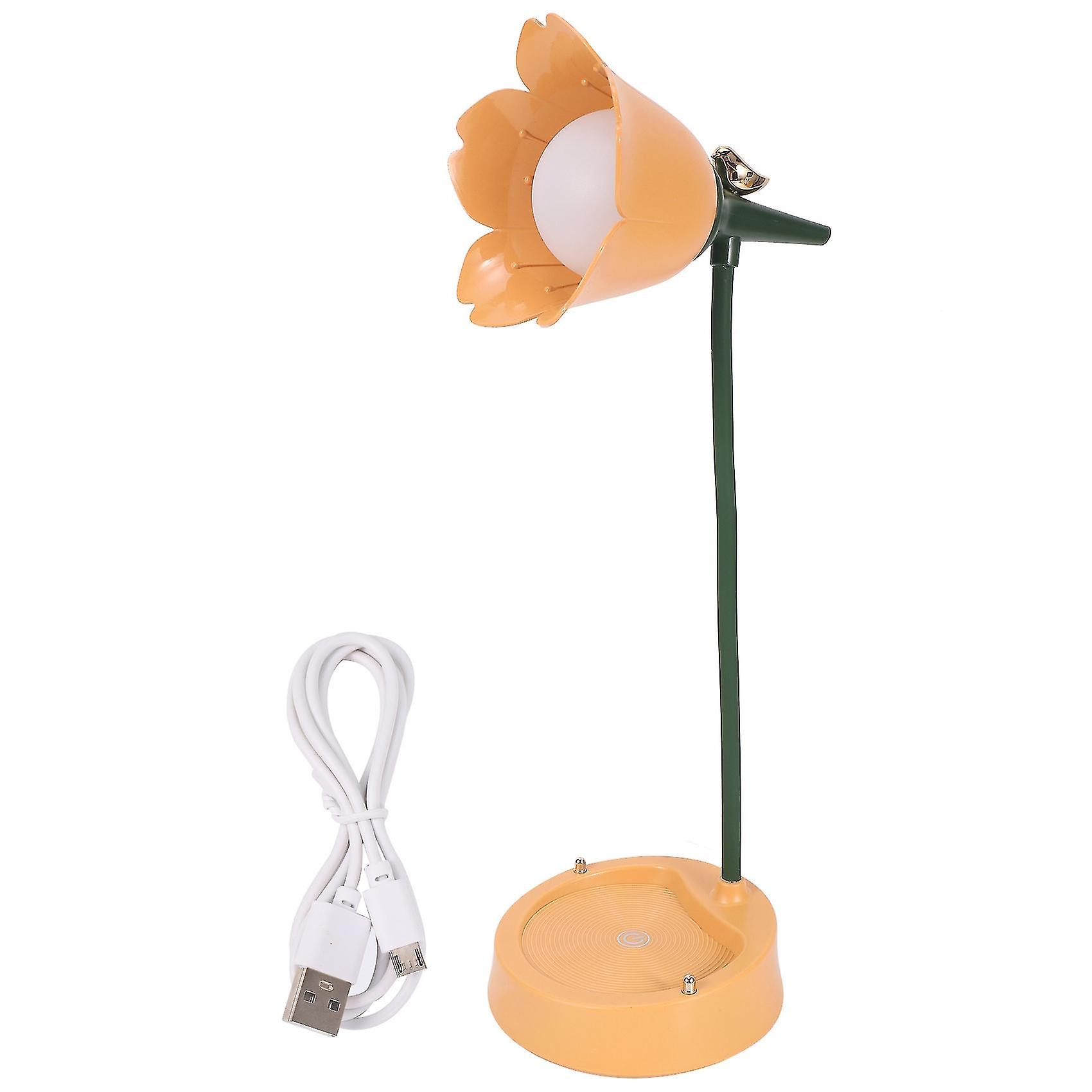 Flower Led Desk Lamp Student Bedroom Lighting Contact Reading Eye Protection Usb Flower Lampshade T