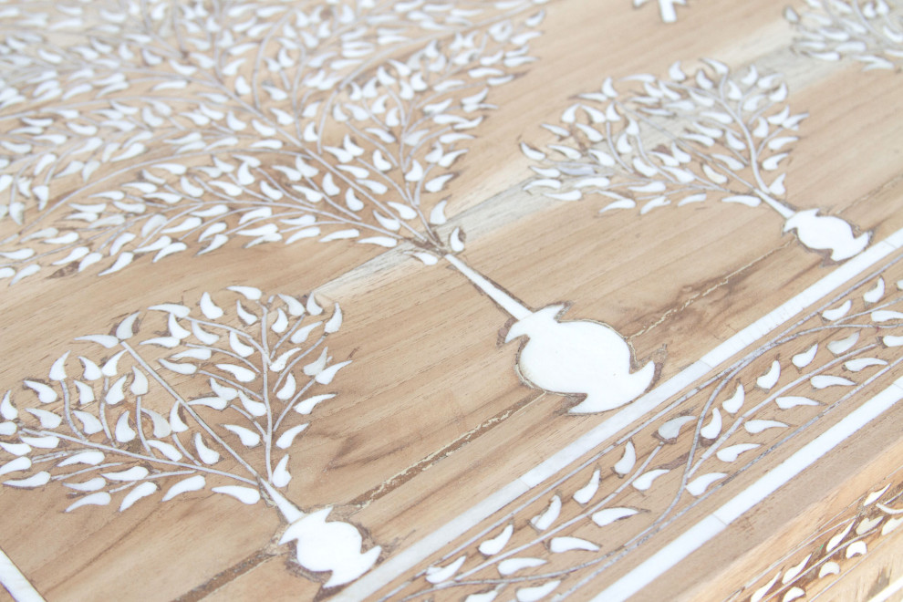 Finely Inlay Tree of Life Teak Buffet   Mediterranean   Accent Chests And Cabinets   by De cor  Houzz