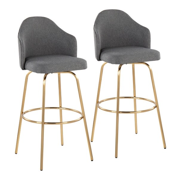 Carson Carrington Valsatra Upholstered Bar Stool with Metal Base (Set of 2)