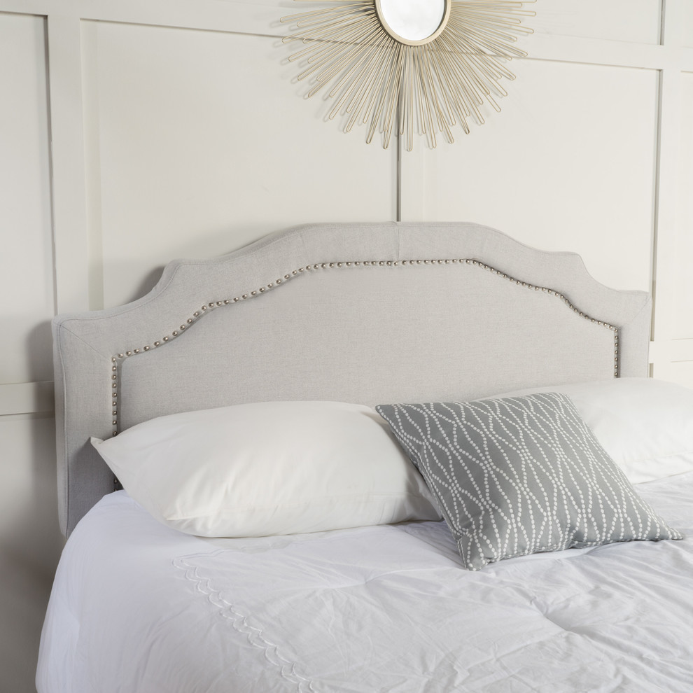 GDF Studio Broswell Light Gray Fabric Queen/Full Headboard   Transitional   Headboards   by GDFStudio  Houzz