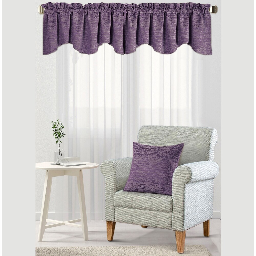 Peralta Jacquard Chenille Window Valance and Pillow Shell Set