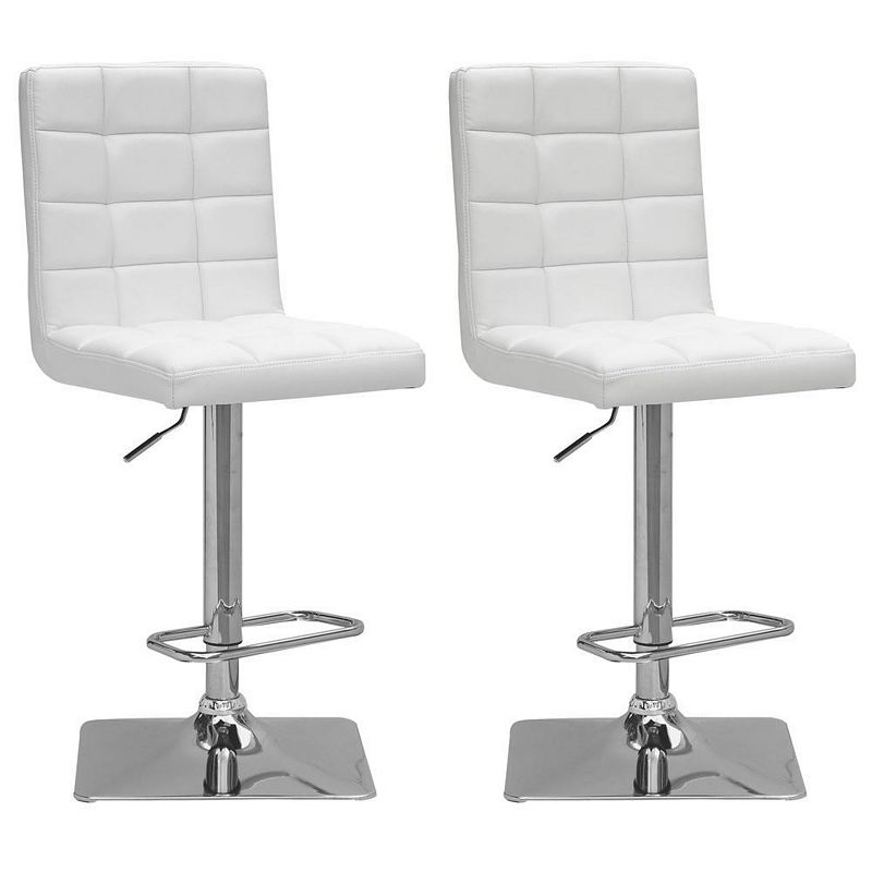 CorLiving Adjustable Barstool Bonded Leather， set of 2