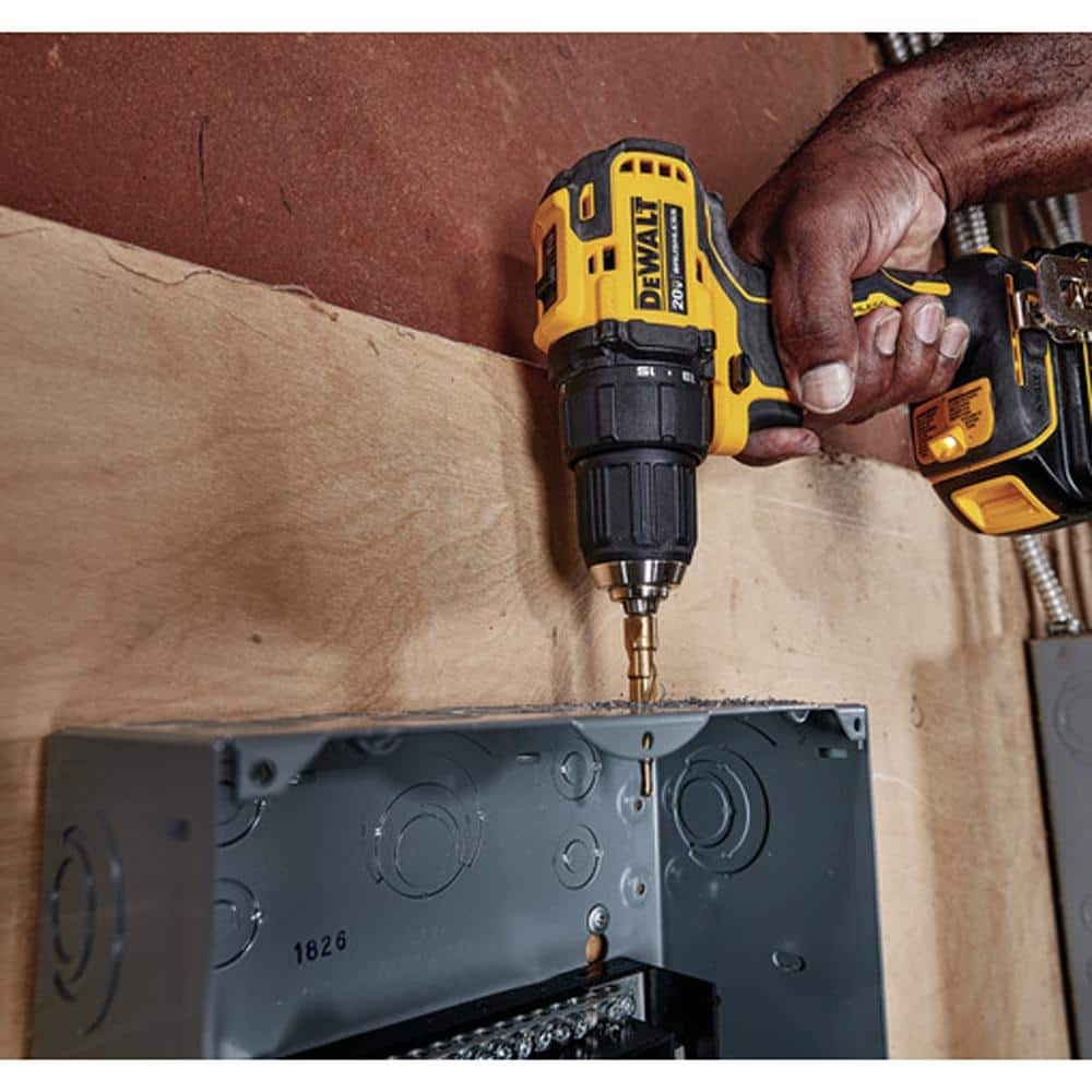 DEWALT ATOMIC 20V MAX Cordless Brushless Compact 1/2 in. Drill/Driver, (2) 20V 1.3Ah Batteries, Charger and Bag DCD708C2