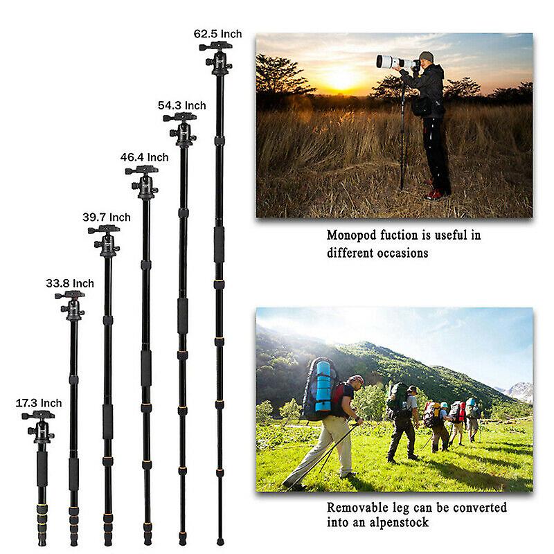 Q666 Camera Tripod Stand Pro Travel Lightweight Monopod With Ball Head For Dslr