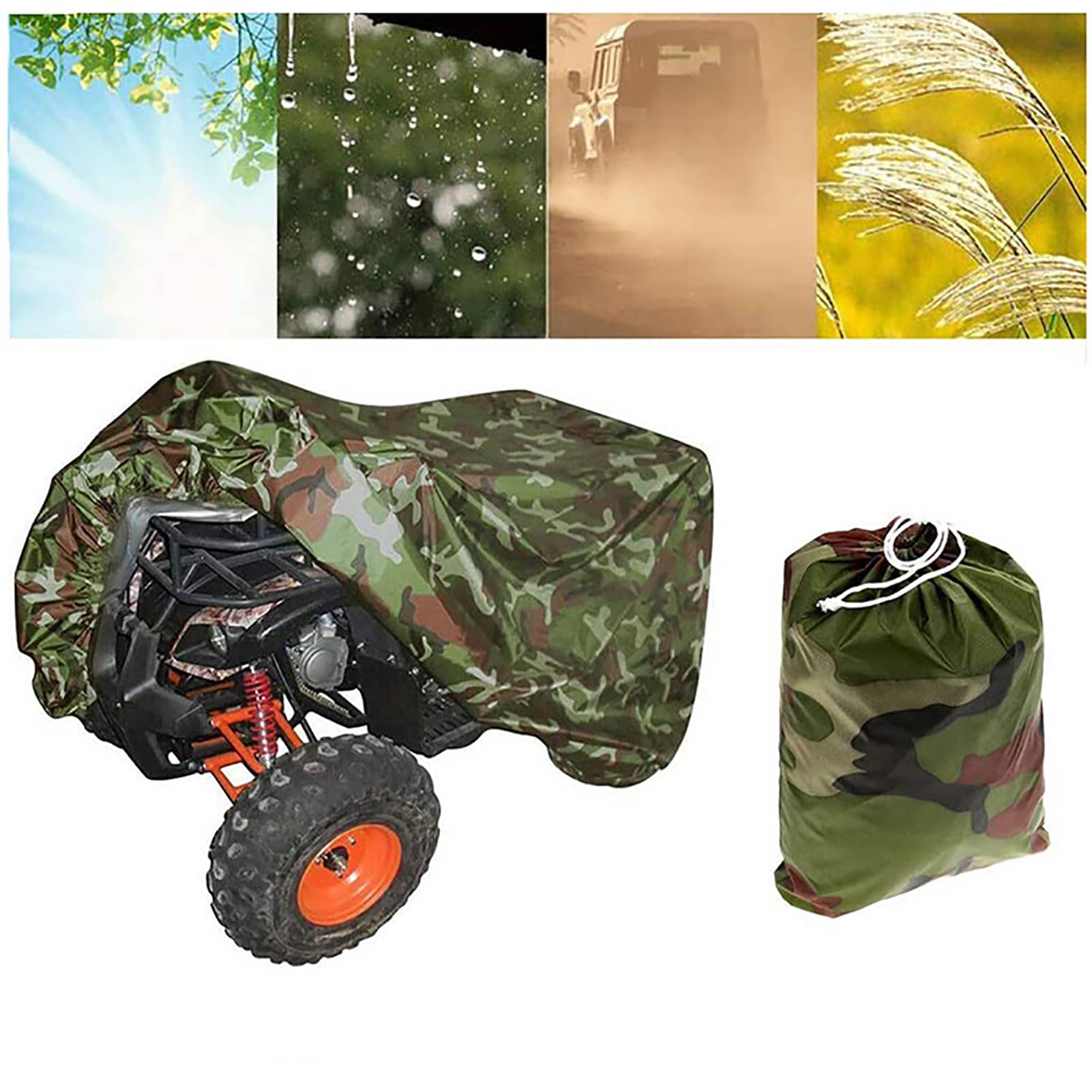 ATV Camo Cover Waterproof Covers Universal Fit for ATV Quad Bike