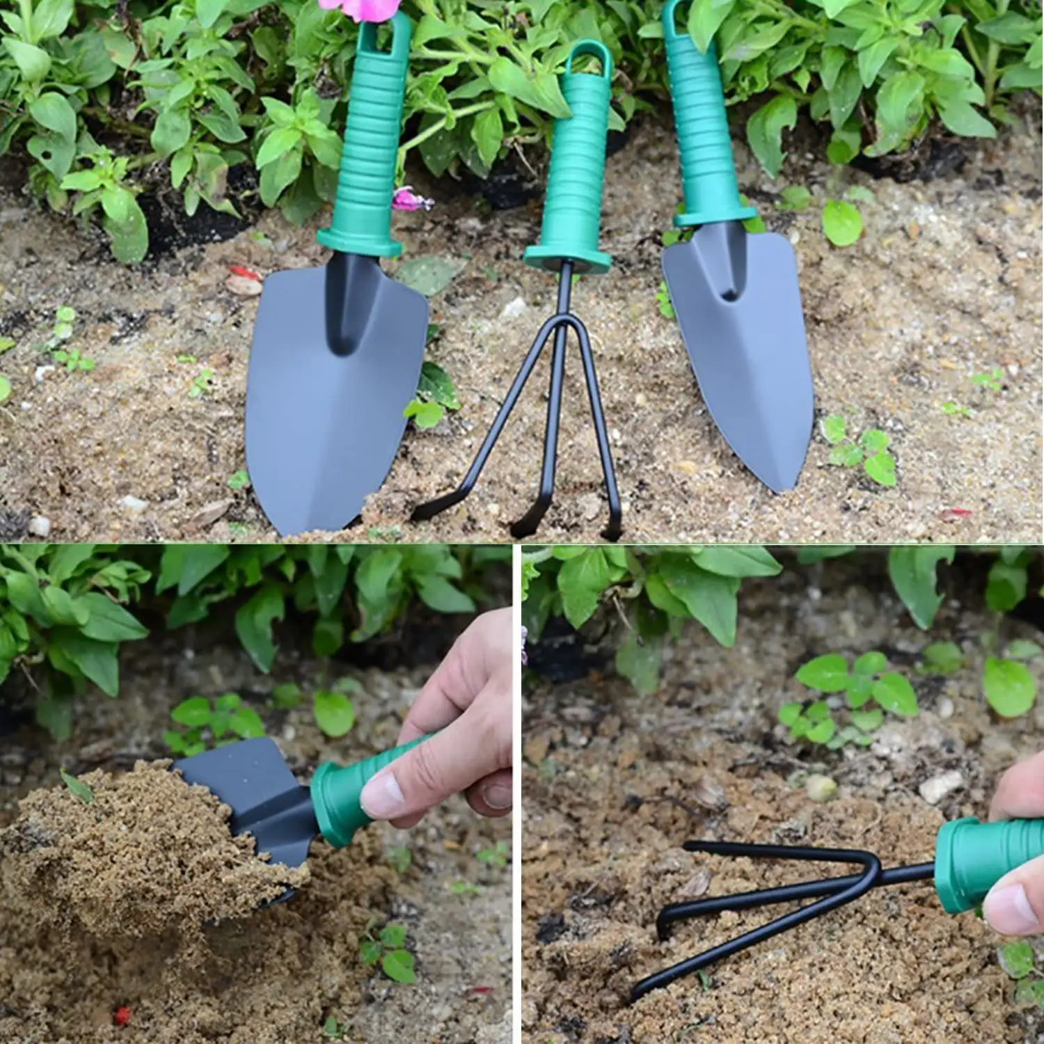 10 Pcs  Garden Tools Kit Includes Trowel Pruner Rake Transplanter Cultivator Shears Sprayer Vegetable Herb Garden Hand Tool sets