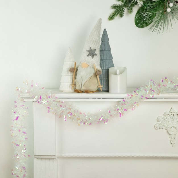 Iridescent And Snowblush Wide Cut Tinsel Christmas Garland Unlit