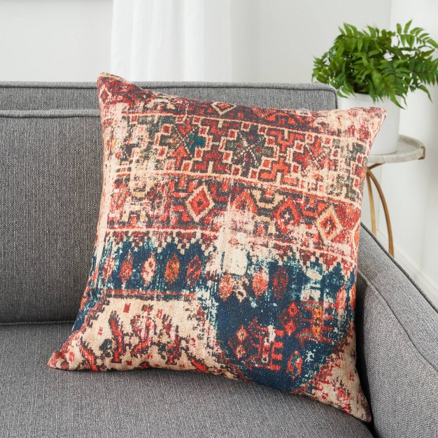 Persian Print Square Throw Pillow Red Nicole Curtis