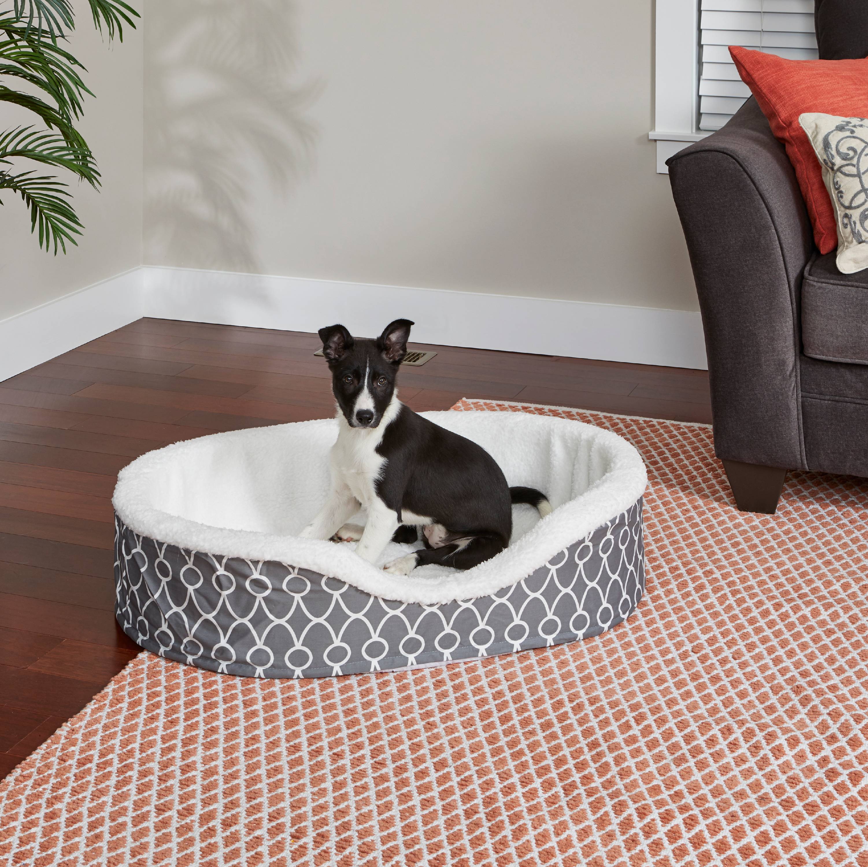 MIDWEST QT GRAY TFLN NEST PET BED 36IN