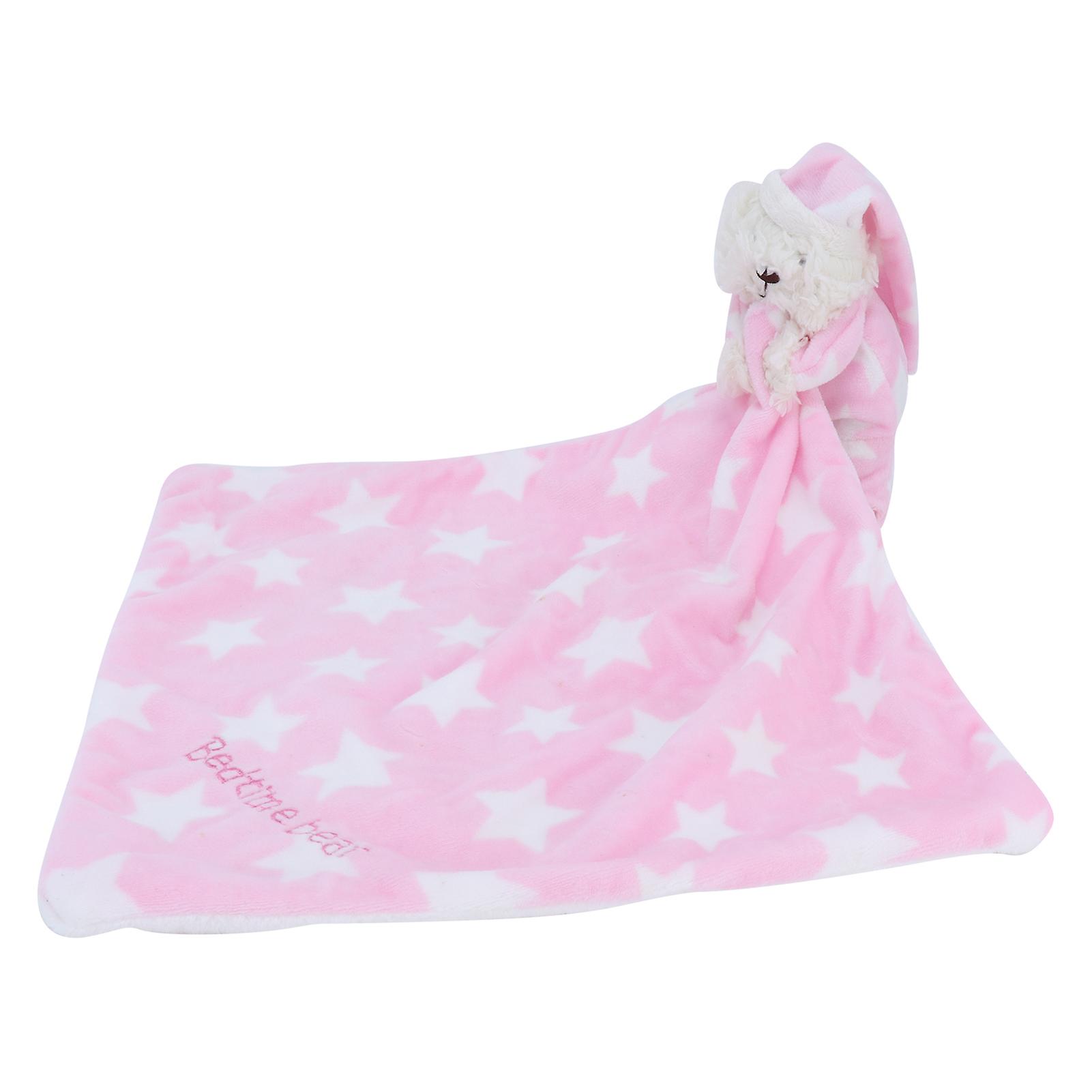 Infant Stuffed Blanket Plush Stuffed Animal Security Soothing Blanket Snuggler For Toddlerpink