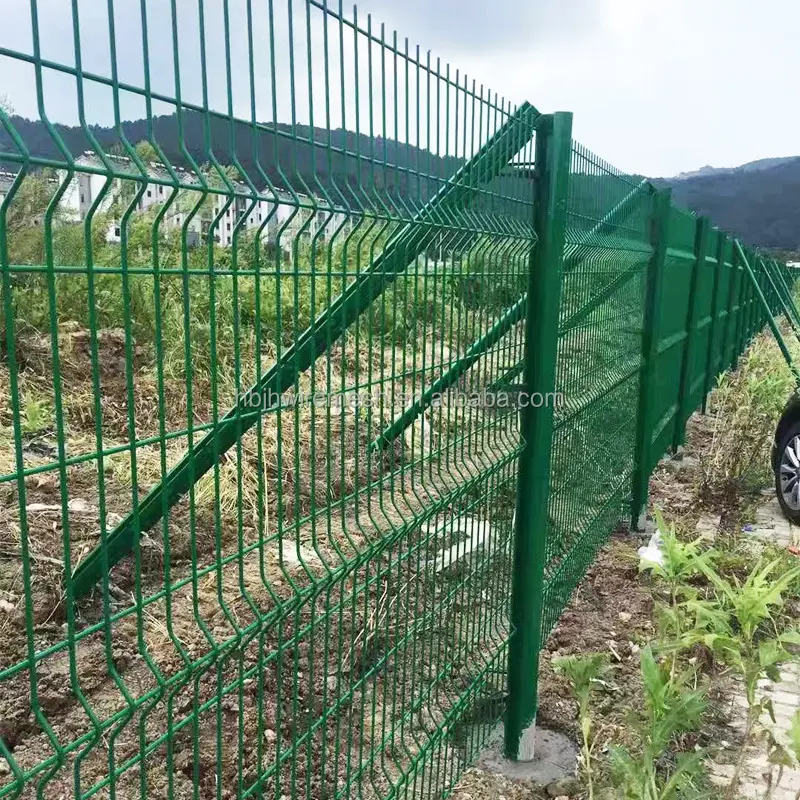 Perimeter Fencing Easily Assembled 3d Bending Curved Welded Steel Wire Mesh Jardin Panel Fencing Garden Fencing Buildings