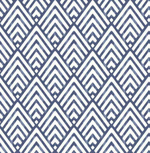 Vertex Indigo Diamond Geometric Wallpaper from the Symetrie Collection