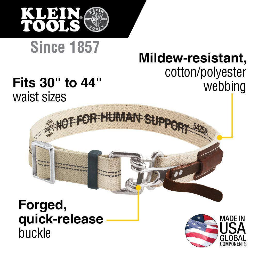 Klein Tools Medium Beige CottonPolyester Blend Tool Belt with Quick-Release Buckle 5425M