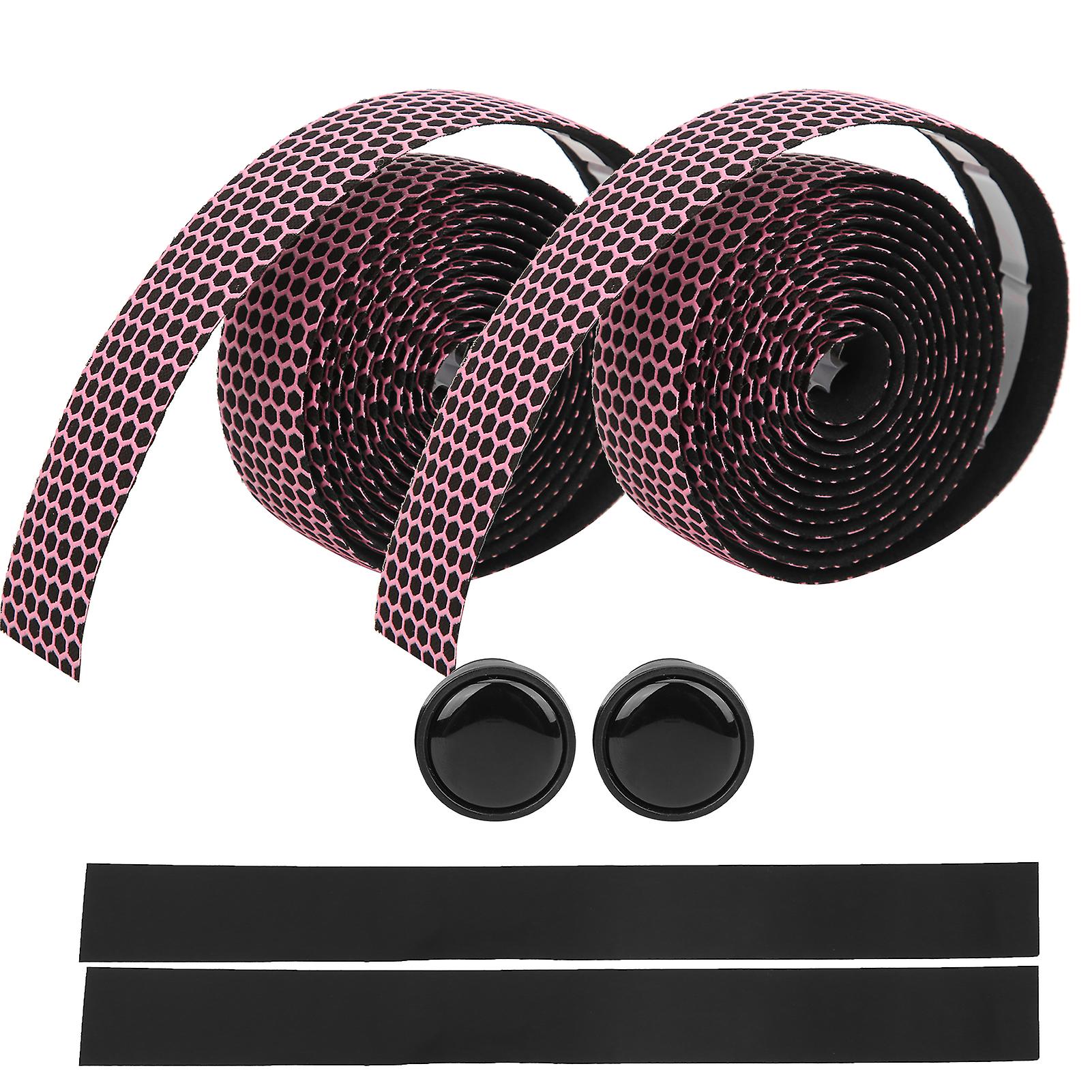 Mountain Bike Handlebar Wrap Bicycle Antislip Bar Grip Tape With 2pcs Bar Plugs(pink )