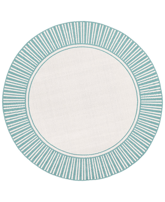 Surya Alfresco ALF-9680 Teal 7'3 Round Area Rug Indoor Outdoor