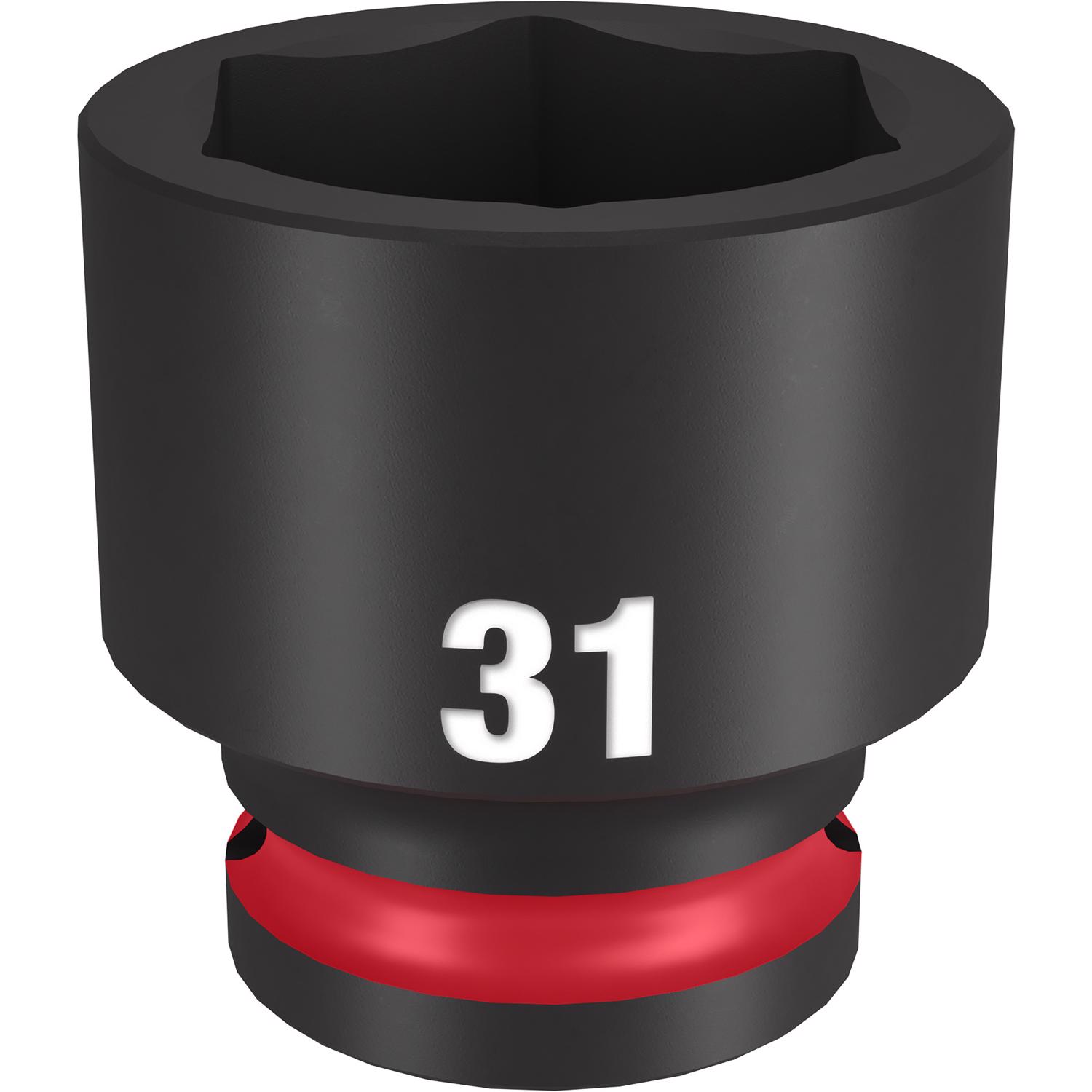 MW Shockwave 31 mm X 1/2 in. drive Metric/SAE 6 Point Standard Impact Socket 1 pc