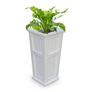 Mayne Cape Cod 32 in. Tall Self-Watering White Polyethylene Planter 4843-W