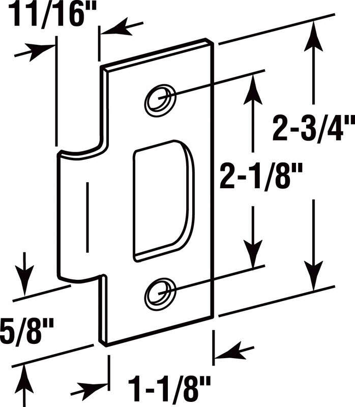 Prime-Line 2.75 in. H X 1-1/8 in. L Chrome Silver Steel T- Strike