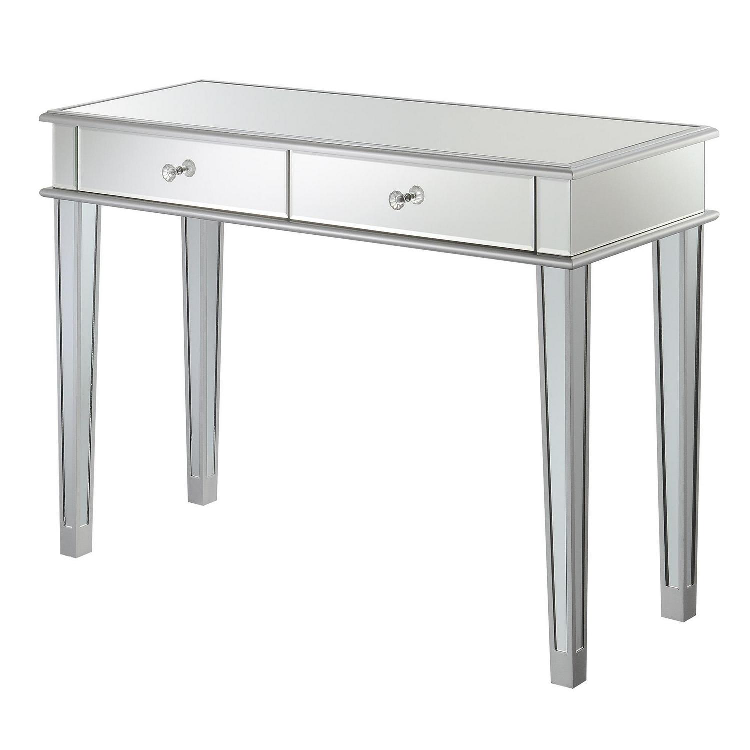 Convenience Concepts Gold Coast Deluxe 2 Drawer Mirrored Desk