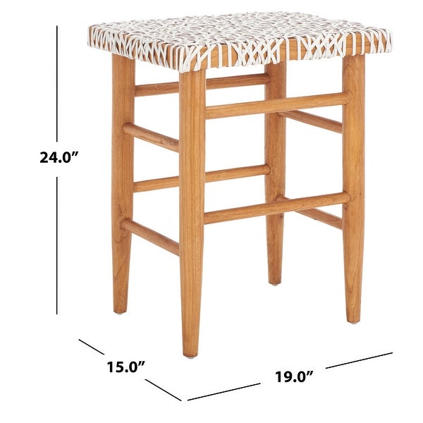 SAFAVIEH Kaleo Woven Leather Counter Stool - 19