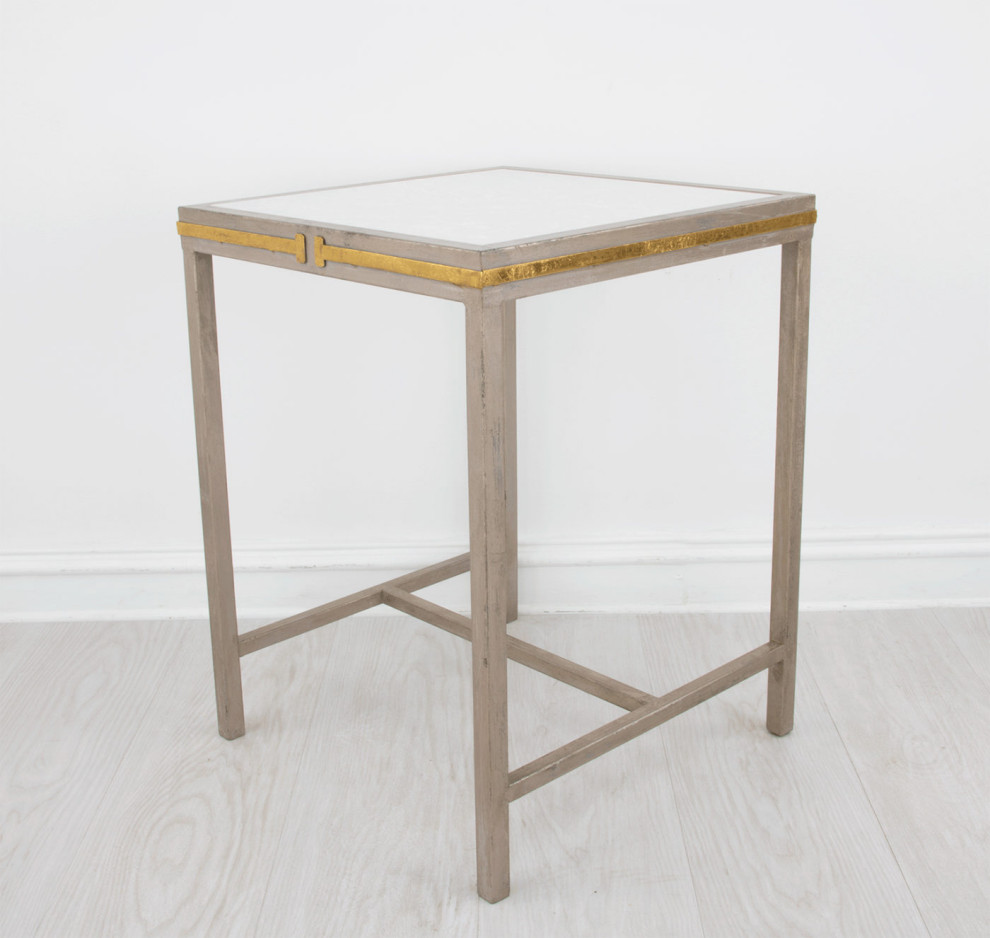 Tamas Champagne  ampGold Side Table   Contemporary   Side Tables And End Tables   by Rustic Home Furniture Deco  Houzz