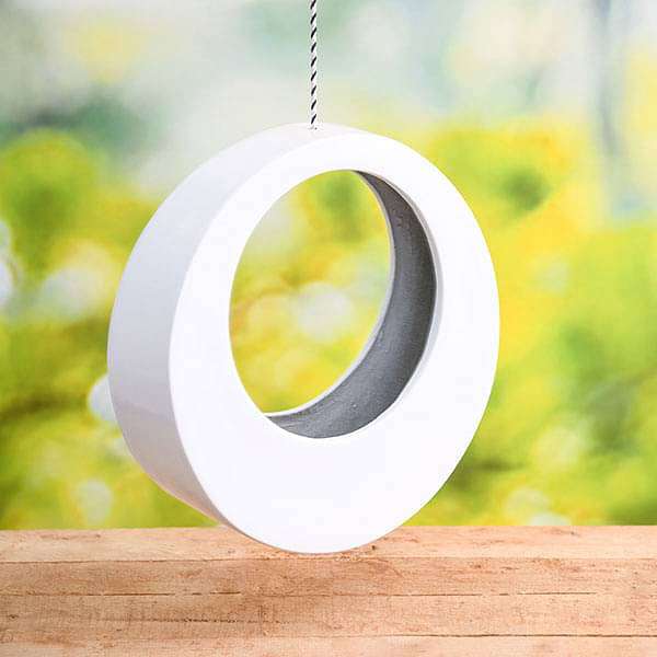 15 inch (38 cm) SML-014 Moon Fiberglass Planter (White)