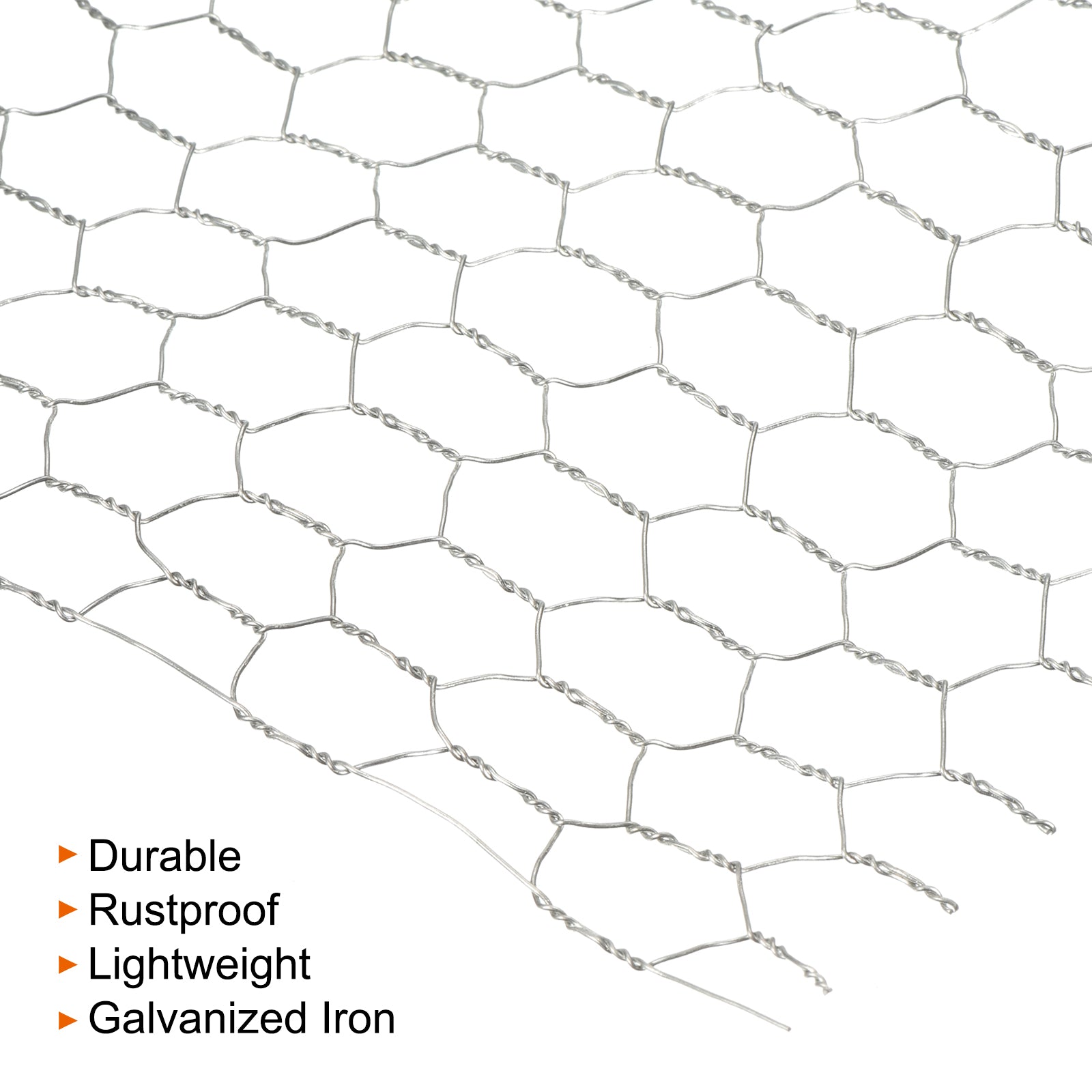 Uxcell 39.4"x13.8" Chicken Wire Net Floral Wire Netting Hexagonal Mesh Galvanized Iron, Silver Tone