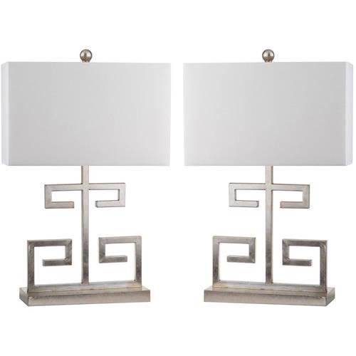 Safavieh Greek Key 25 in. H Metallic Table Lamp， Set of 2