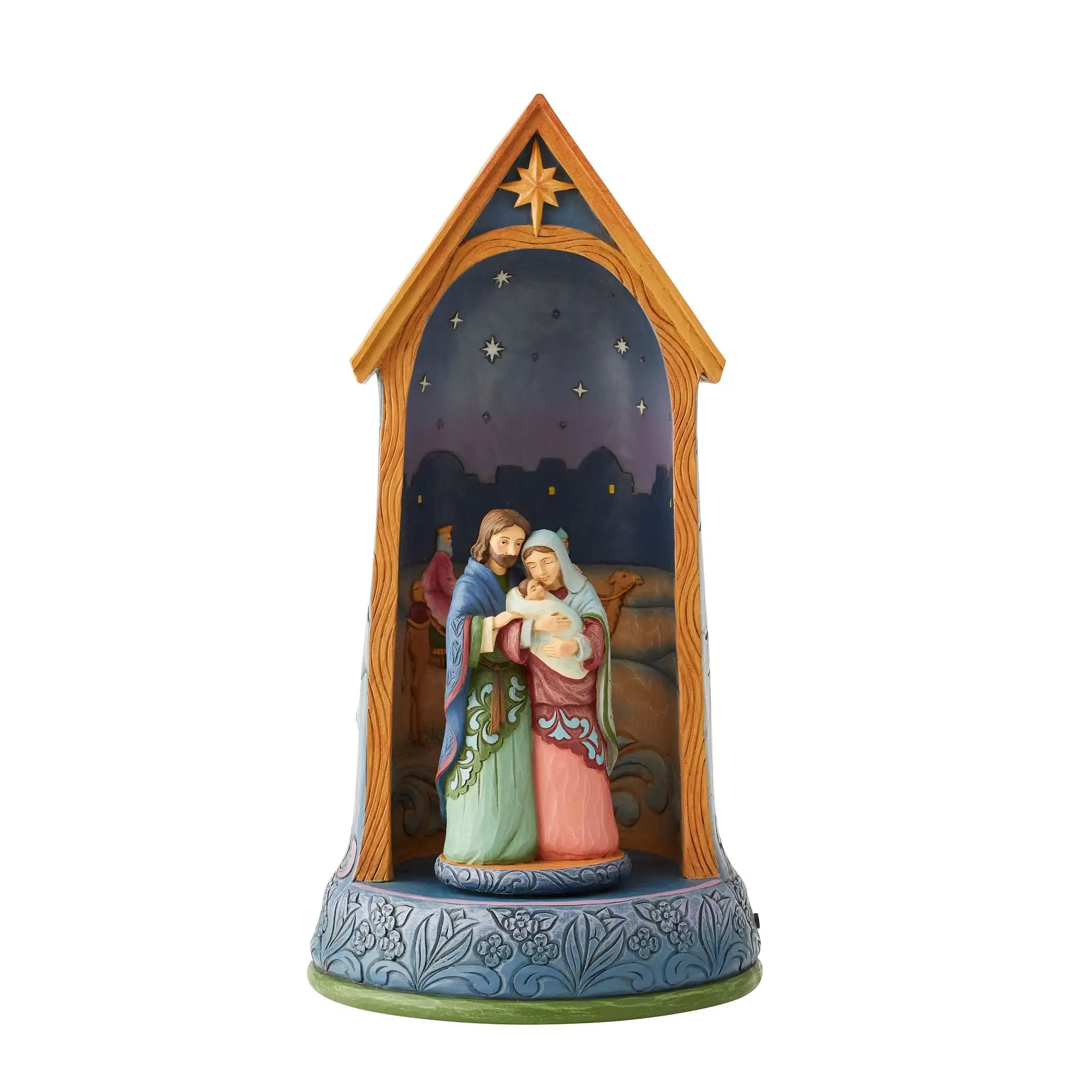 Holy Family in Stable Lighted