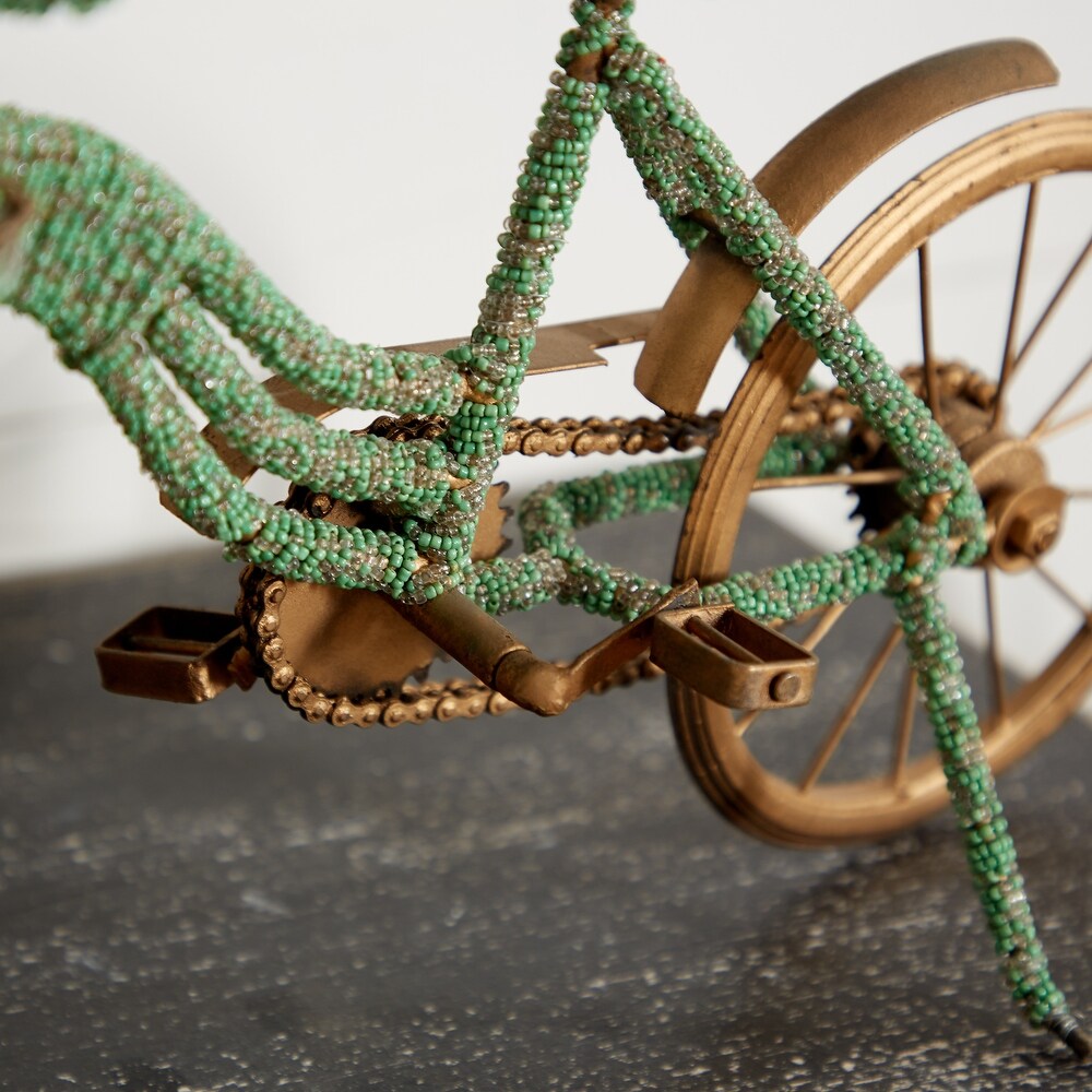 Green Vintage Bicycle Sculpture   18 x 4 x 12