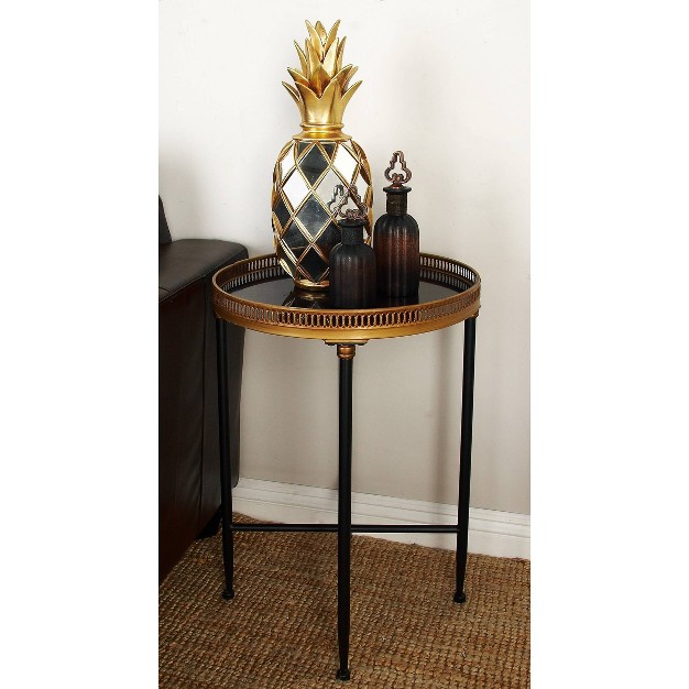 Traditional Iron Accent Table Black Olivia amp May