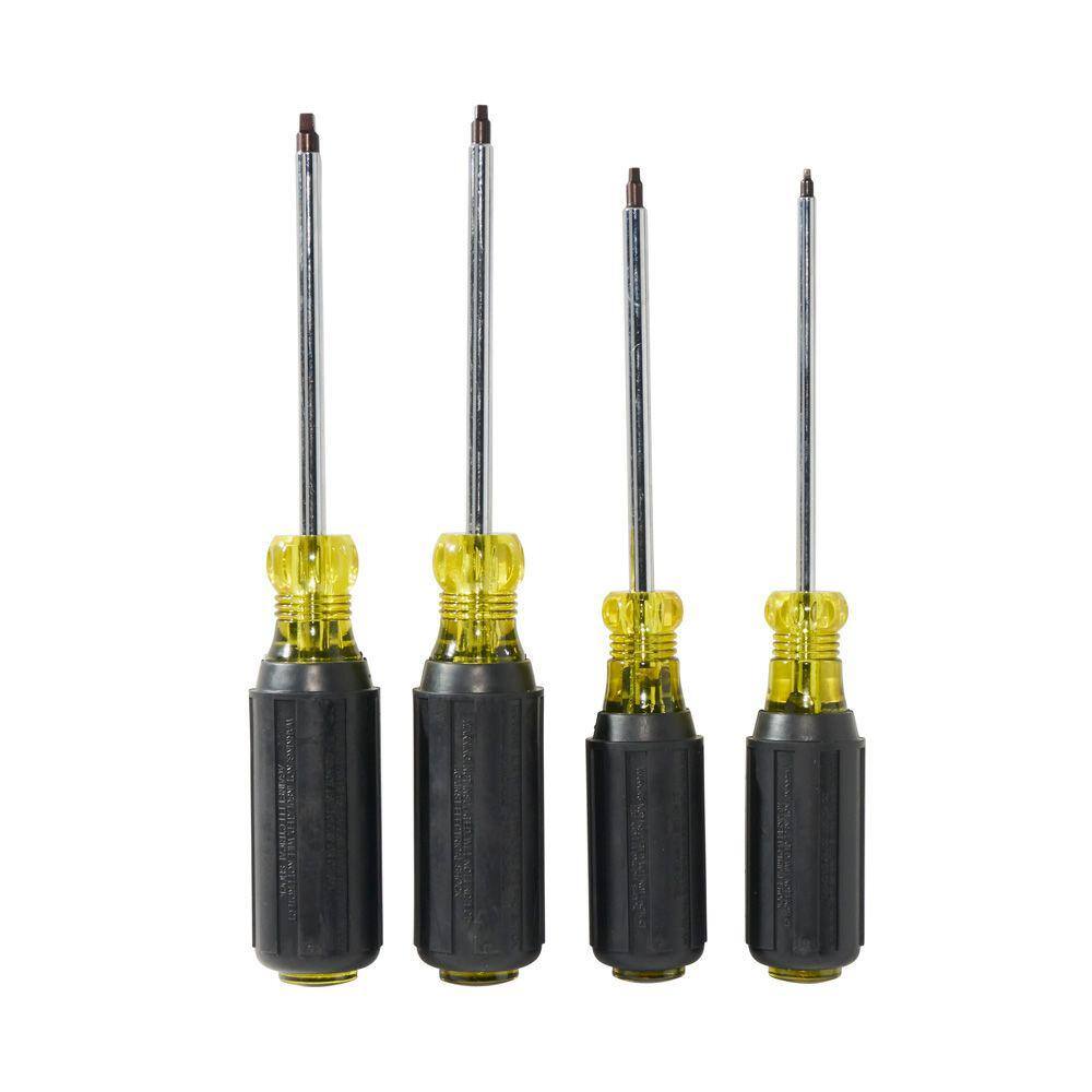 Klein Tools 4-Piece Square Recess Screwdriver Set- Cushion Grip Handles 85664