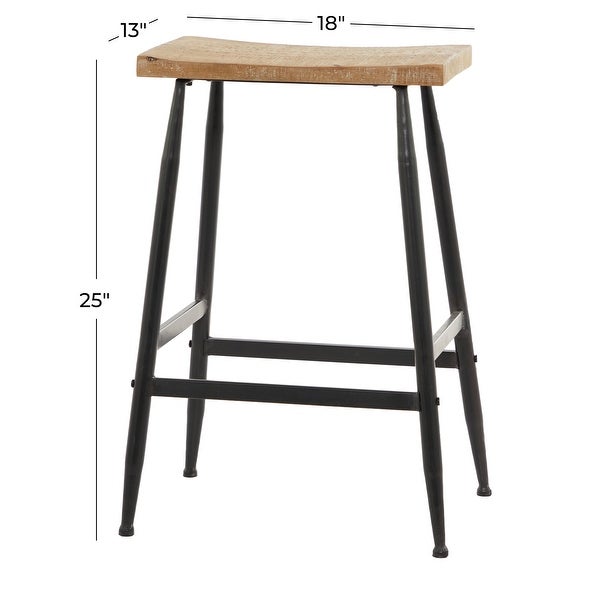 Black Metal Industrial Counter Stool