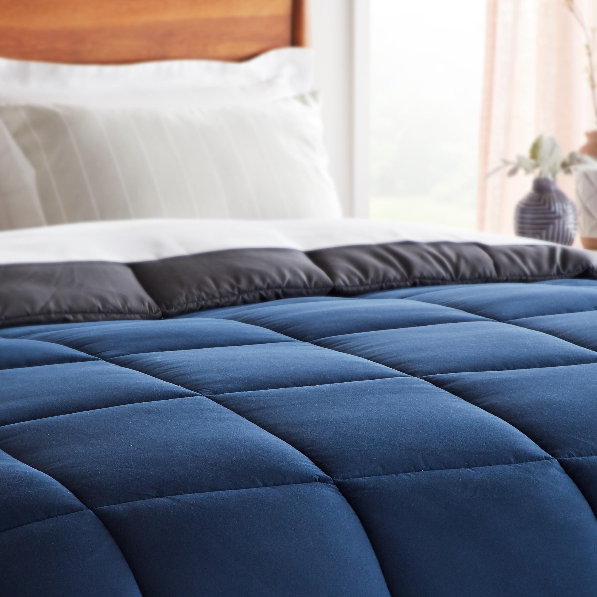 Rest Haven All-Season Down Alternative Comforter, Twin, Dark Blue/Slate