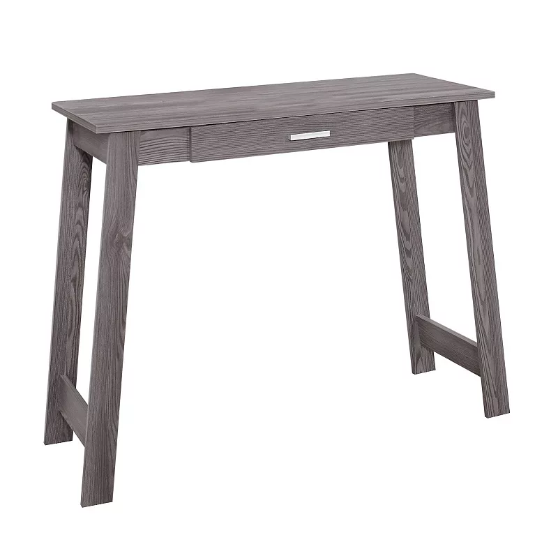 42 Gray Contemporary Rectangular Computer Desk with Storage Drawer