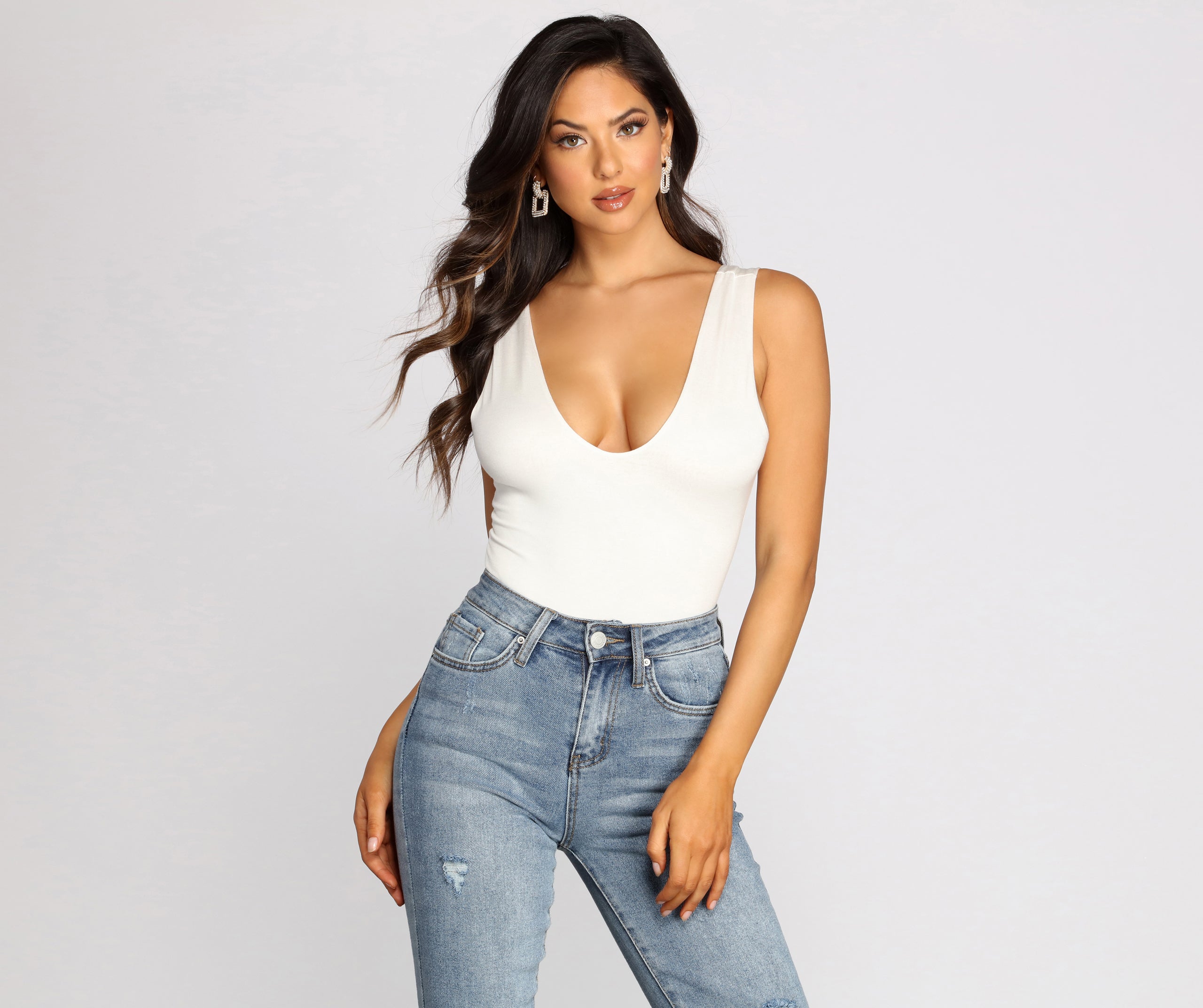 Basic Scoop Neck Knit Bodysuit