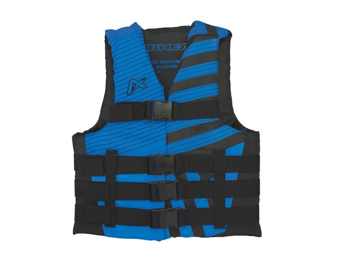 Airhead Mens TREND Life Vest， Black/Sky Blue， 4XL/6XL - 10081-21-A-BKSB-RK