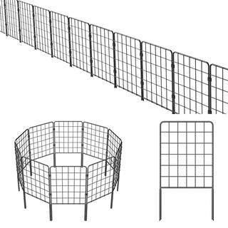 Oumilen 24 in. H x 20 ft. L Decorative No Dig Metal Barrier Fence Garden Fence (19-Pack) PL2109-A38-CN