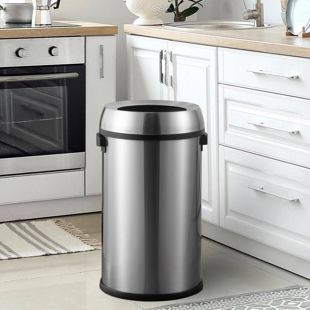 happimess Chuck KitchenOffice 17.2 Gal. Chrome Open-Top Trash Can HPM1015A