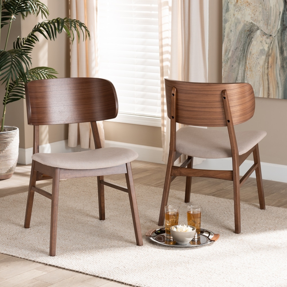 Alston Mid Century Modern Wood Dining Chair Set (2PCs)