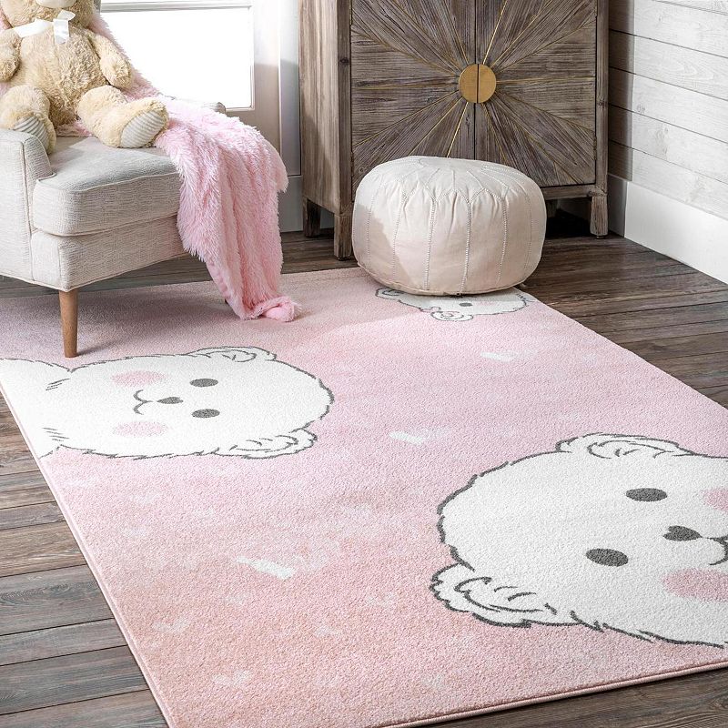 nuLOOM Harlee Blushing Bears Nursery Area Rug