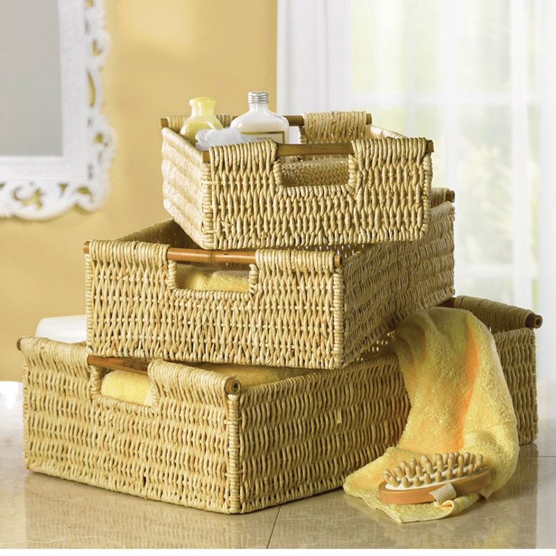 Actifo Nesting Corn Husk Basket Set