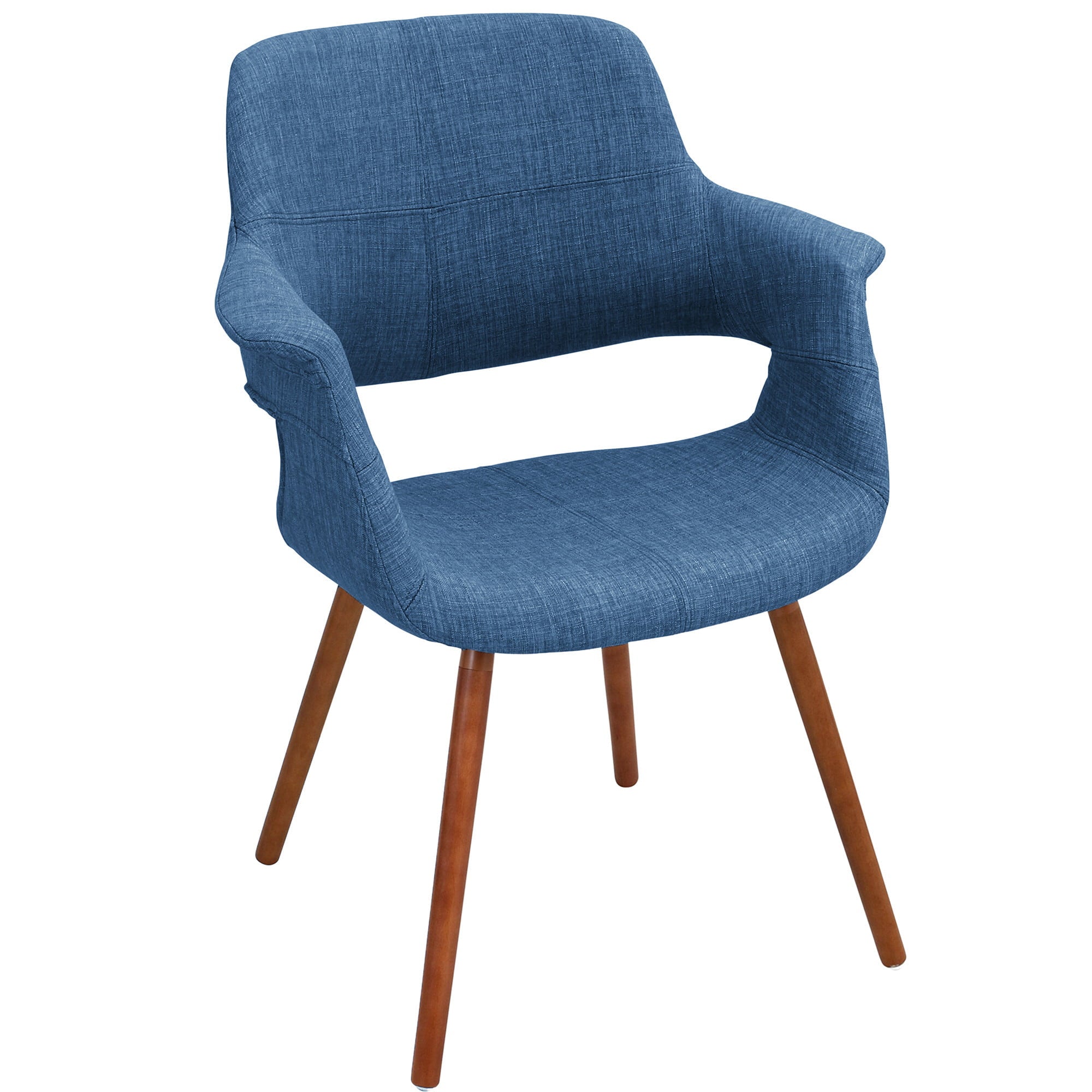 Vintage Flair Mid-Century Modern Chair in Walnut and Blue by LumiSource