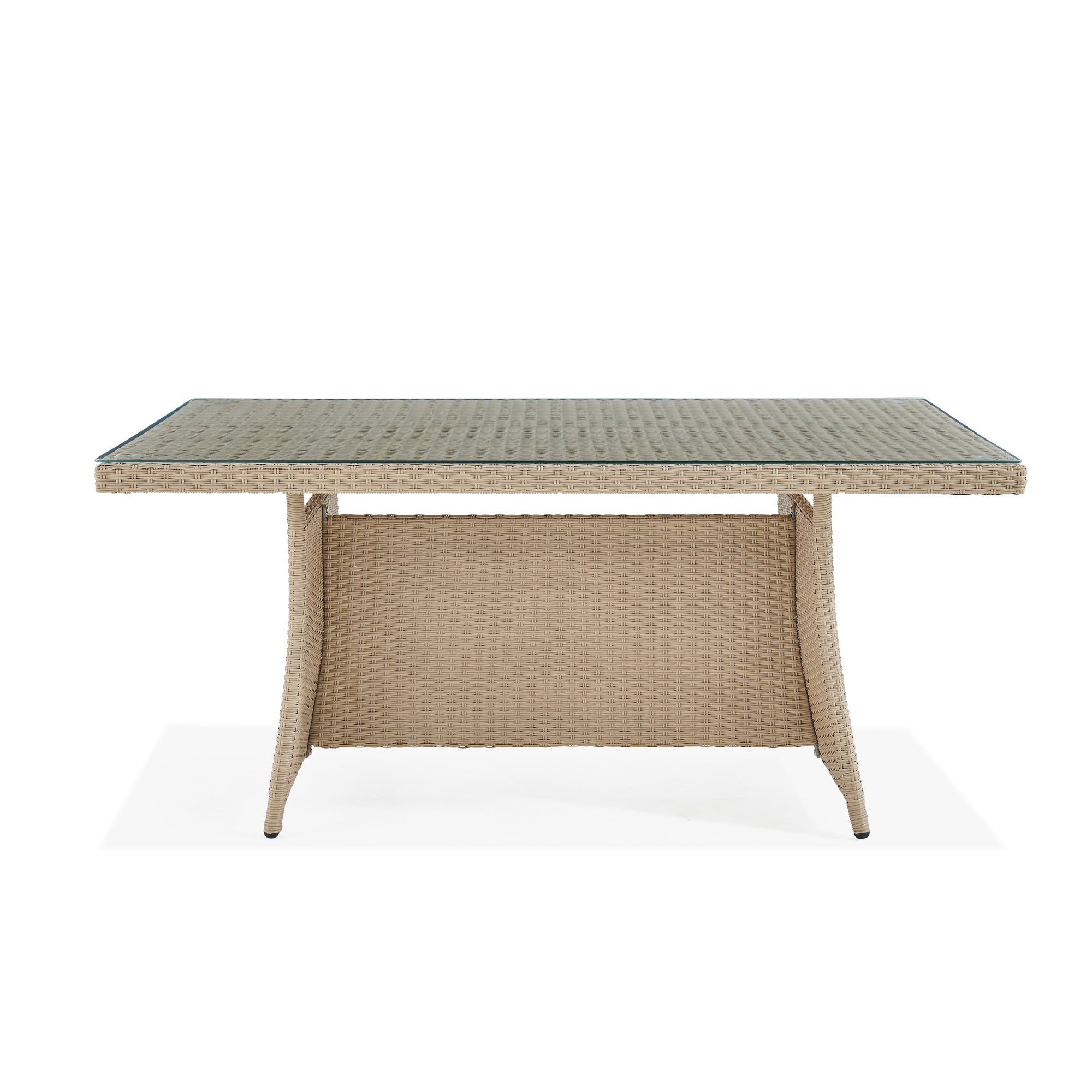 Alaterre Canaan Outdoor Resin Wicker Cocktail Table, Beige