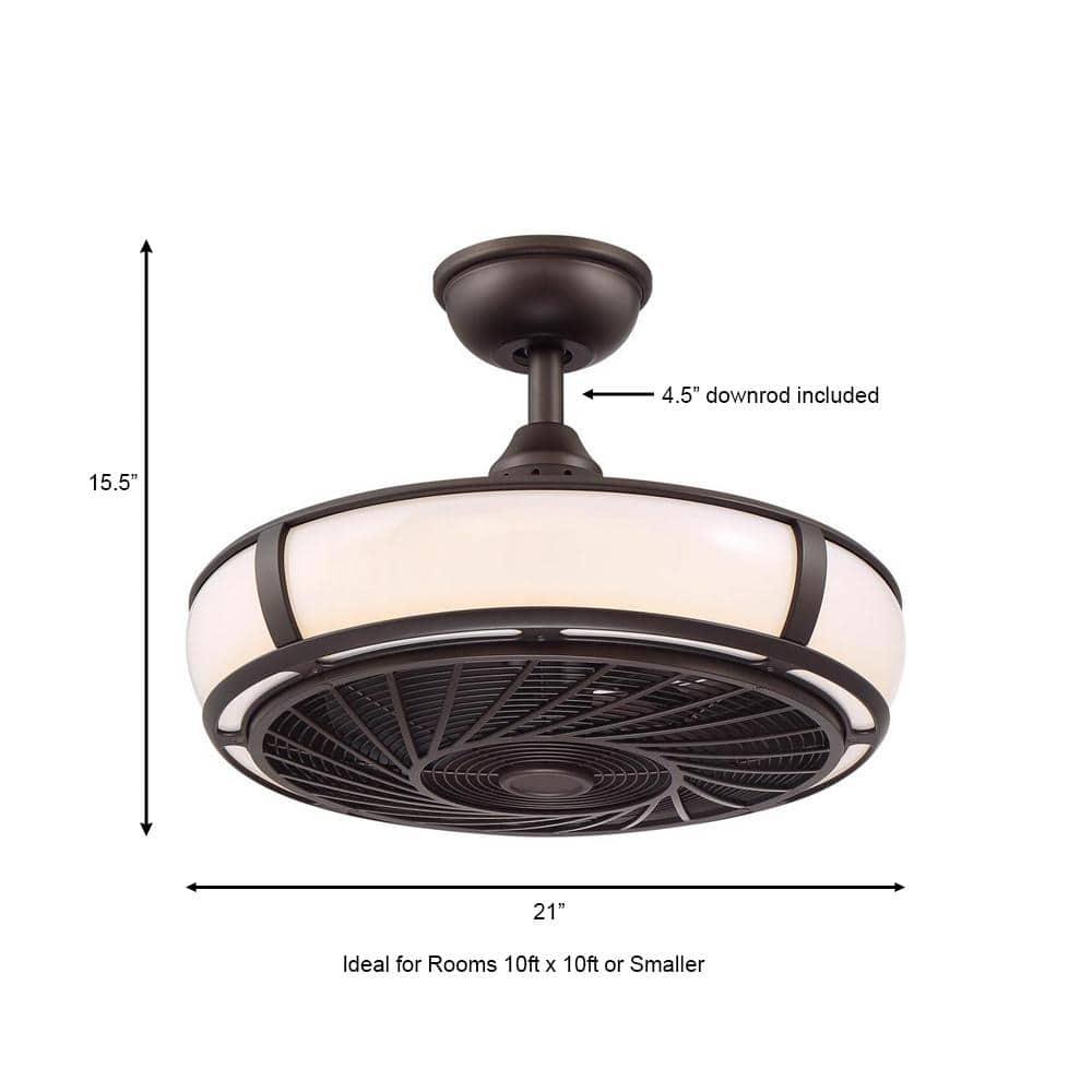 Home Decorators Collection Tuilene 21 in Integrated LED Espresso Bronze Ceiling Fan with Light and Remote Control