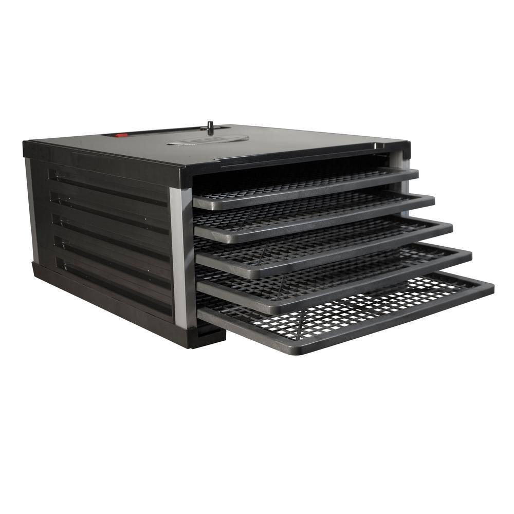 LEM 5-Tray Black Food Dehydrator with Built-In Timer 1152