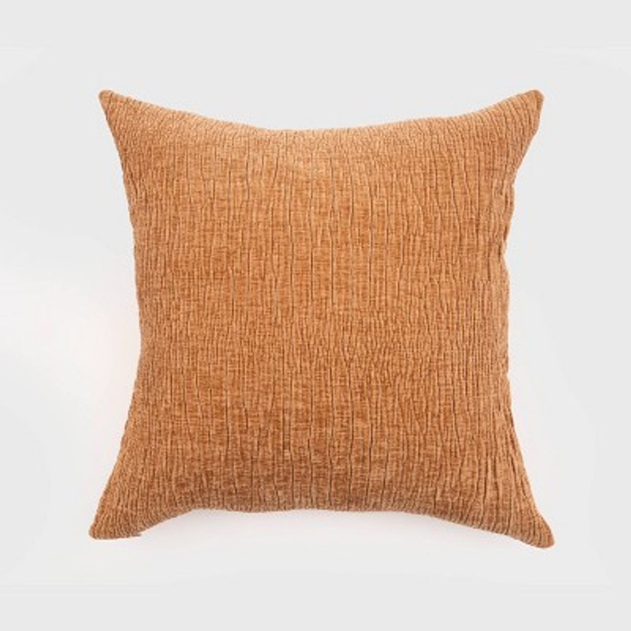 24x24 Oversized Chenille Textured Washed Woven Lumbar Throw Pillow Copper - Evergrace