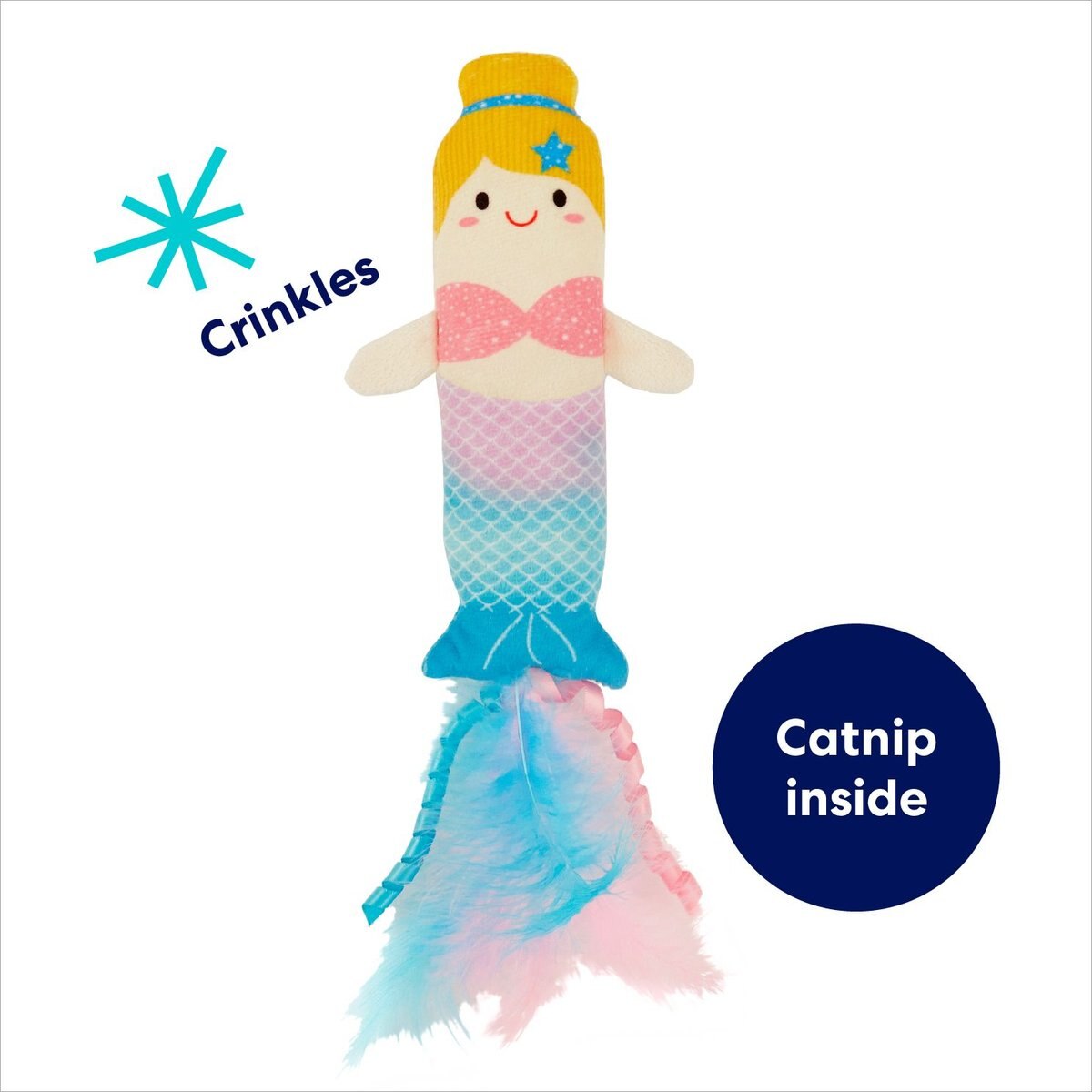 Frisco Mythical Mates Mermaid Plush Kicker Cat Toy with Catnip