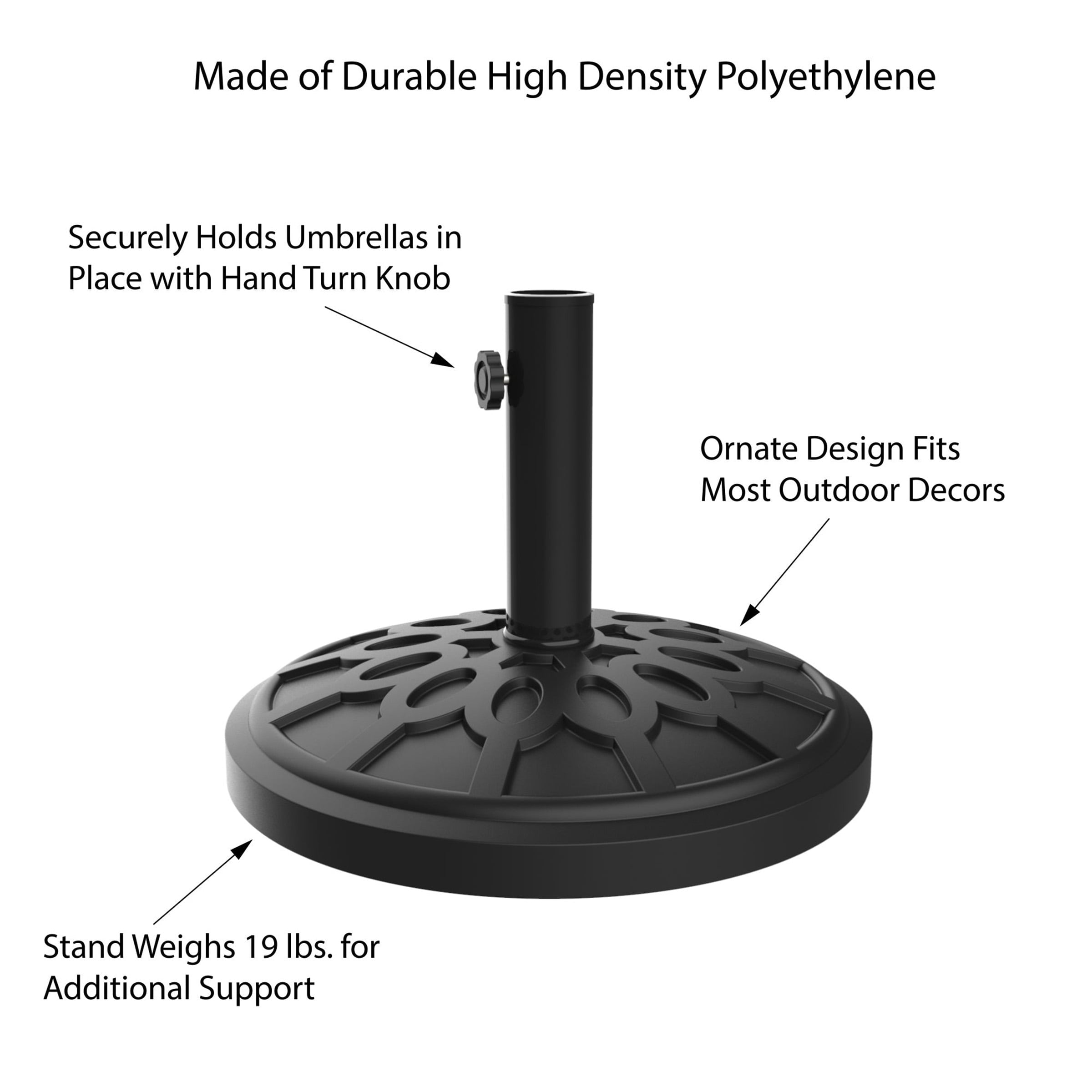 Outdoor Patio Umbrella Base Stand by Pure Garden